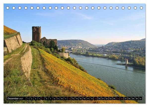 Produktbild: Der Rhein. Oberes Mittelrheintal von Bingen bis Koblenz (Tischkalender 2027 DIN A5 quer), CALVENDO Monatskalender