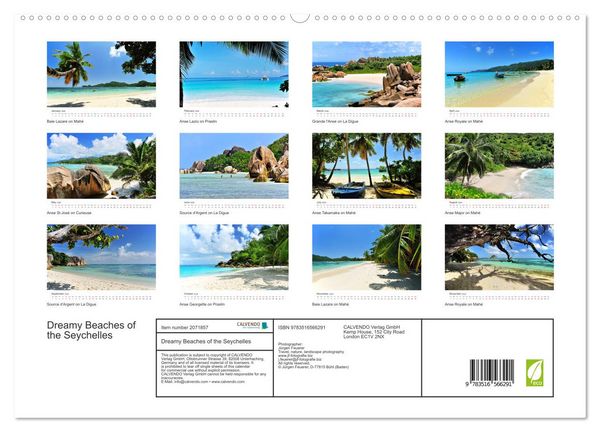Produktbild: Dreamy Beaches of the Seychelles (High Quality Premium Wall Calendar 2026 DIN A2 landscape),CALVENDO 12 Month Wall Calendar
