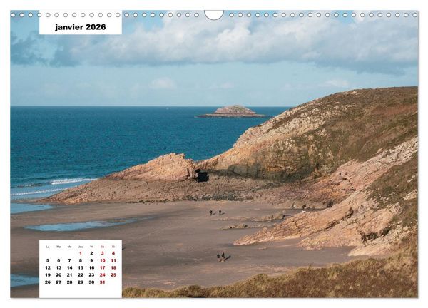 Produktbild: La Bretagne. La c&ocirc;te d'Emeraude et la c&ocirc;te de Penthi&egrave;vre (Calendrier mural 2026 DIN A3 vertical), CALVENDO calendrier mensuel