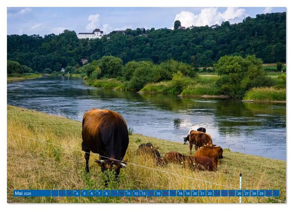 Produktbild: Die Obere Weser - von Bad Karlshafen bis Hameln (Tischkalender 2026 DIN A5 quer), CALVENDO Monatskalender