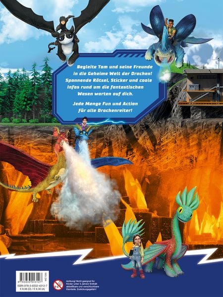 Produktbild: Dragons: Die 9 Welten: R&auml;tseln und Stickern f&uuml;r Drachenreiter