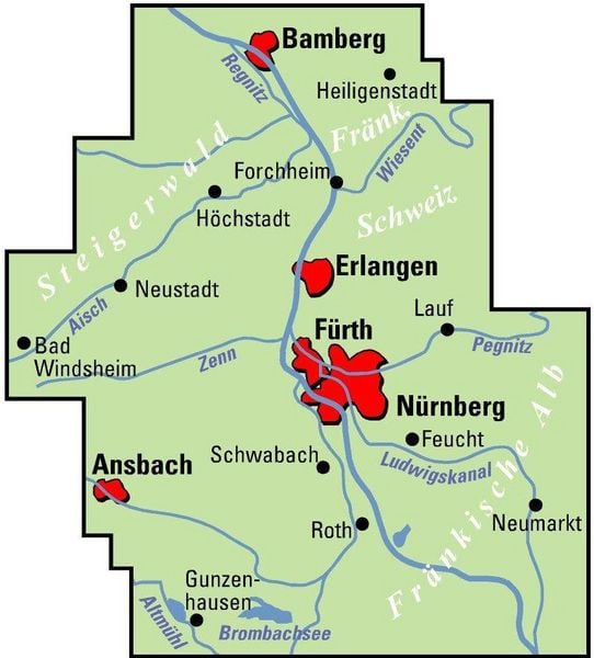 Produktbild: BVA ADFC Regionalkarte N&uuml;rnberg & Umgebung 1:75.000