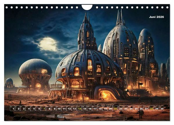 Produktbild: Pionierbauten auf fremden Planeten (Wandkalender 2026 DIN A4 quer), CALVENDO Monatskalender
