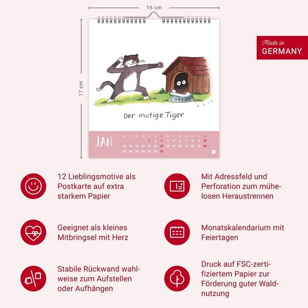 Produktbild: Puth Yoga f&uuml;r die Katz Postkartenkalender 2027