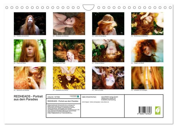 Produktbild: REDHEADS - Portrait aus dem Paradies (Wandkalender 2026 DIN A4 quer), CALVENDO Monatskalender