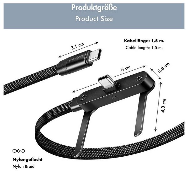 Produktbild: LogiLink USB-C&reg; Kabel USB 2.0 USB-C&reg; Stecker 1.5 m Schwarz CU0450