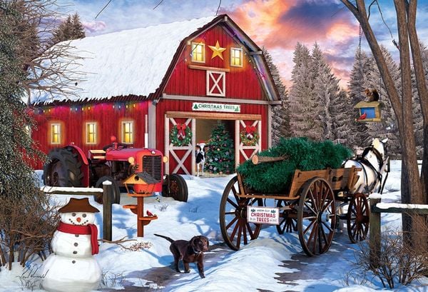 Eurographics 8551-5665 - Christmas Barn, 550 Blech Puzzle