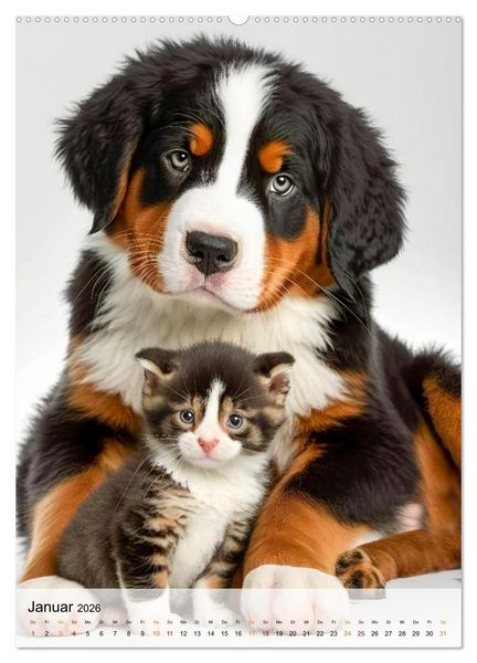 Produktbild: Berner Sennenhund - gutm&uuml;tig und treu (hochwertiger Premium Wandkalender 2026 DIN A2 hoch), Kunstdruck in Hochglanz
