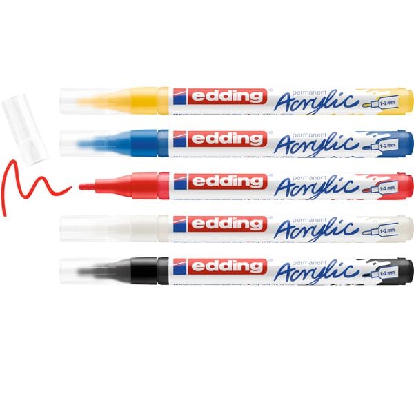 Produktbild: edding 5300 Acrylmarker fein 5er-Set basic