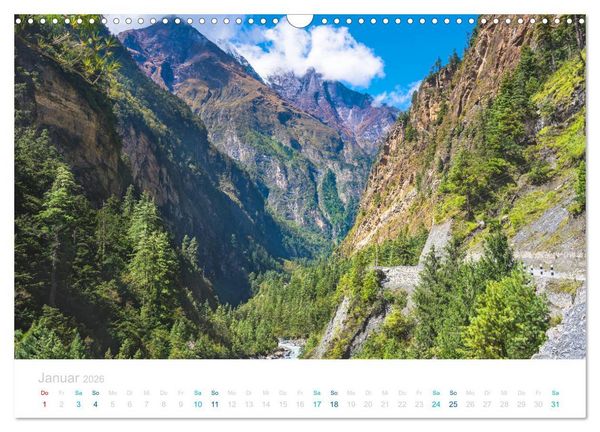 Produktbild: Abenteuer Himalaya - Fernwandern im Annapurna (Wandkalender 2026 DIN A3 quer), CALVENDO Monatskalender