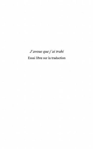 Produktbild: J'avoue que j'ai trahi