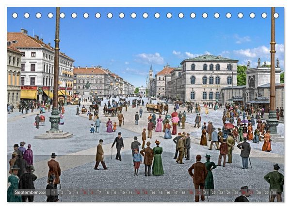 Produktbild: M&uuml;nchen zur Kaiserzeit in Farbe (Tischkalender 2026 DIN A5 quer), CALVENDO Monatskalender