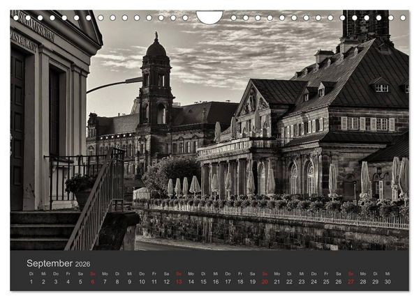 Produktbild: Dresden Schwarz Weiss 2026 (Wandkalender 2026 DIN A4 quer), CALVENDO Monatskalender