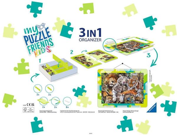 Kinderpuzzle Organizer grün 3 in 1 100-300 Teile