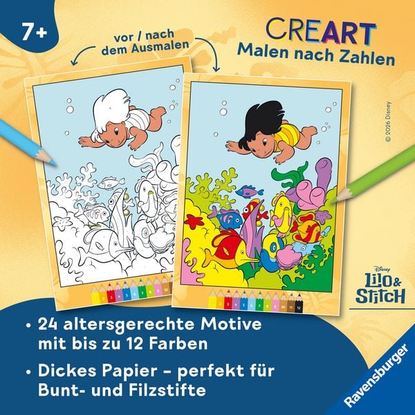 Produktbild: CreArt Malen nach Zahlen ab 7 Disney - Lilo & Stitch