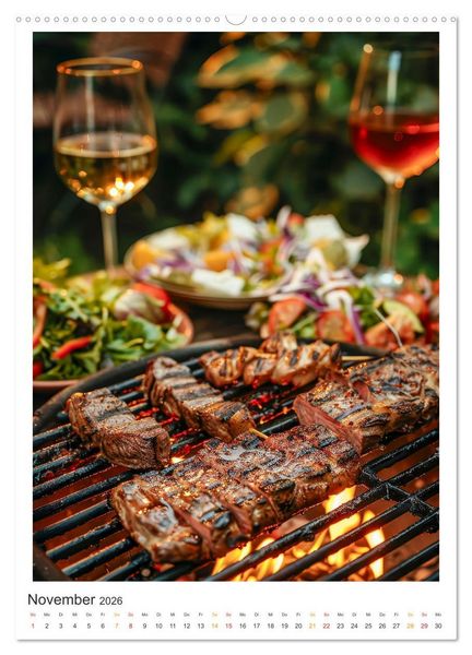 Produktbild: Food BBQ - Deftiges aus der Gourmet-K&uuml;che (hochwertiger Premium Wandkalender 2026 DIN A2 hoch), Kunstdruck in Hochglanz