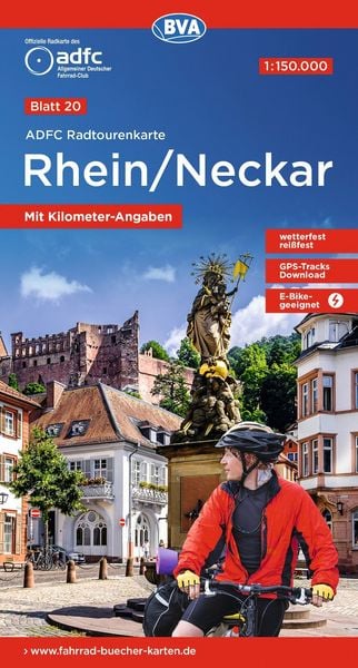 Produktbild: BVA ADFC Radtourenkarte Rhein /Neckar 1:150.000