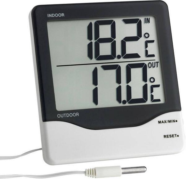 Produktbild: TFA Dostmann Kabelgebundenes Thermometer Schwarz-Wei&szlig; 30.1011.K