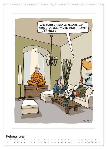 Produktbild: Betongold lacht - Cartoons (Wandkalender 2026 DIN A2 hoch), CALVENDO Monatskalender