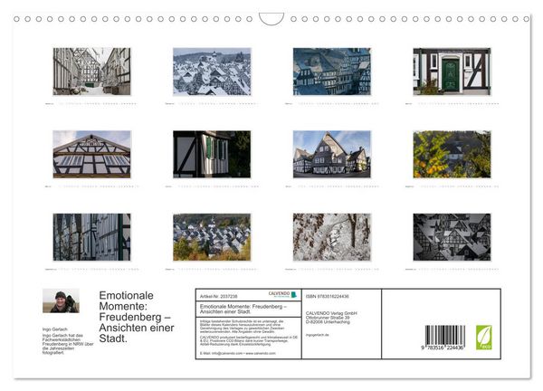 Produktbild: Emotionale Momente: Freudenberg &ndash; Ansichten einer Stadt. (Wandkalender 2026 DIN A3 quer), CALVENDO Monatskalender