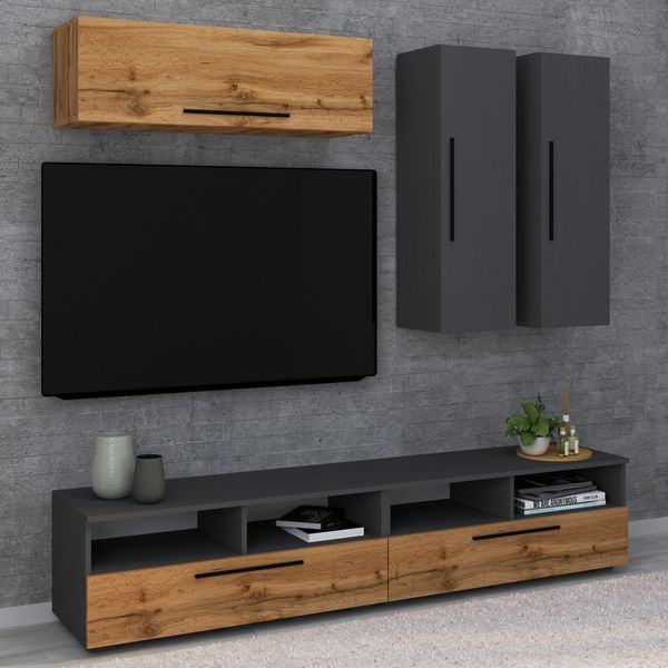 Produktbild: Holz Wandregal Wandschrank Klappschrank Arila XL