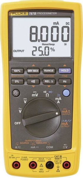 Produktbild: Fluke 787B Hand-Multimeter digital Prozess-Stromausgabe CAT III 1000 V, CAT IV 600 V Anzeige (Counts): 30000