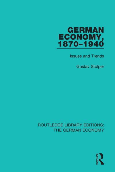 Produktbild: German Economy, 1870-1940