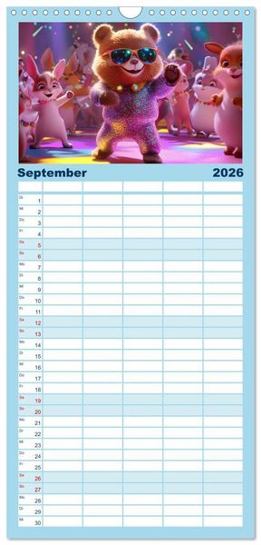 Produktbild: Familienplaner 2026 - Witzige Weisheiten f&uuml;r Kinder mit 5 Spalten (Wandkalender, 21 x 45 cm) CALVENDO