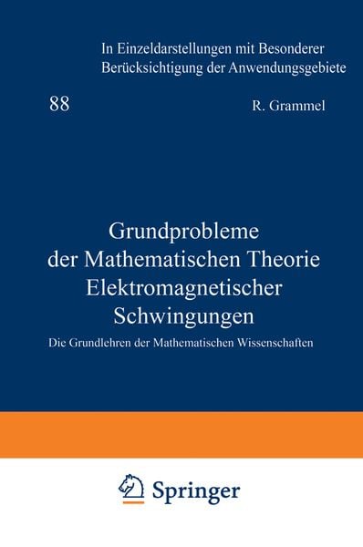 Produktbild: Grundprobleme der Mathematischen Theorie Elektromagnetischer Schwingungen