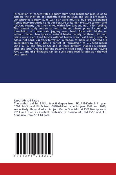 Produktbild: Formulation Of Concentrated Jaggery Scum Feed Block As Livestock Feed