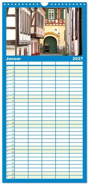 Produktbild: Familienplaner 2027 - Oberes Mittelrheintal Sehnsuchtsziel f&uuml;r Romantiker mit 5 Spalten (Wandkalender, 21 x 45 cm) CALVENDO