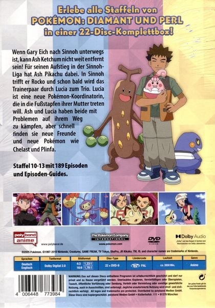 Produktbild: Pok&eacute;mon - Die TV-Serie: Diamant und Perl - Staffel 10-13 [22 DVDs]
