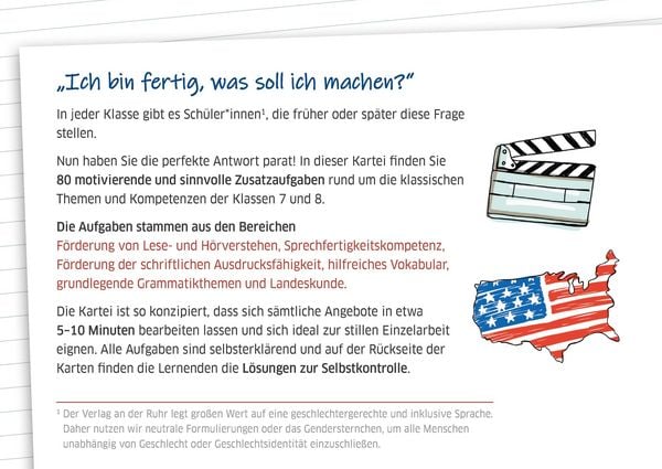 Produktbild: Die Englisch-Kartei f&uuml;r Schnelle - Klasse 7/8