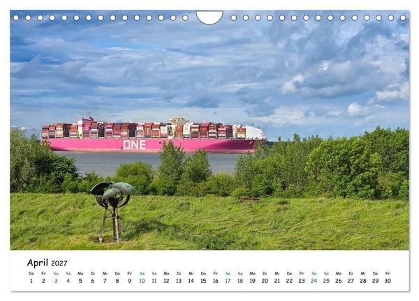 Produktbild: Elbinsel Krautsand - Impressionen von Land und Fluss (Wandkalender 2027 DIN A4 quer), CALVENDO Monatskalender