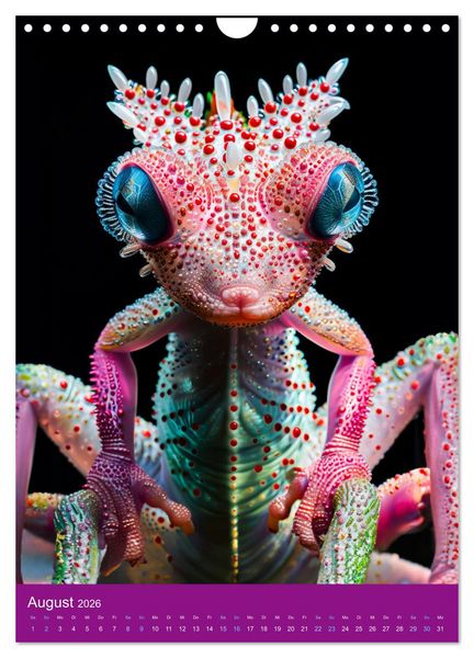 Produktbild: Neon-Evolution - Fluoreszierende Fantasietiere der KI-Welt (Wandkalender 2026 DIN A4 hoch), CALVENDO Monatskalender