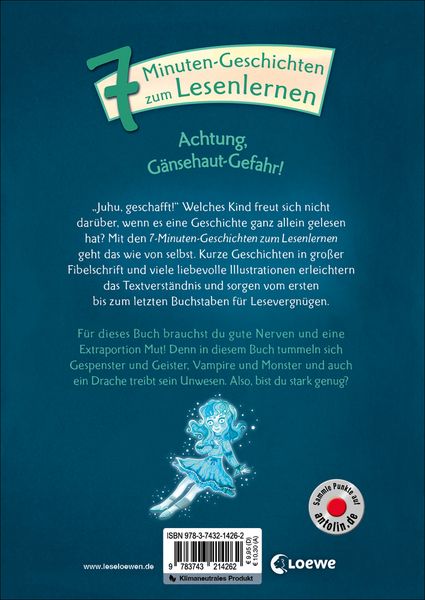 Produktbild: Lesel&ouml;wen - Das Original - 7-Minuten-Geschichten zum Lesenlernen - Achtung, G&auml;nsehaut-Gefahr!