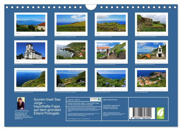 Produktbild: Azoren-Insel Sao Jorge &ndash; traumhafte Fajas auf dem gr&uuml;nsten Eiland Portugals (Wandkalender 2026 DIN A4 quer), CALVENDO Monatskalender