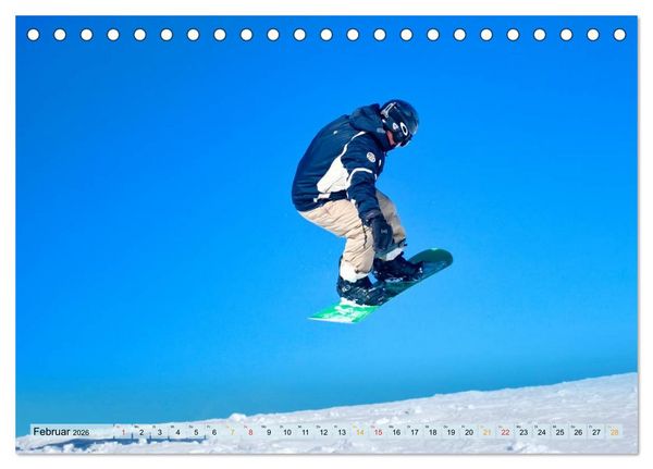 Produktbild: Snowboarden - ein St&uuml;ck Freiheit (Tischkalender 2026 DIN A5 quer), CALVENDO Monatskalender