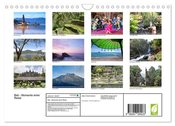 Produktbild: Bali - Momente einer Reise (Wandkalender 2026 DIN A4 quer), CALVENDO Monatskalender