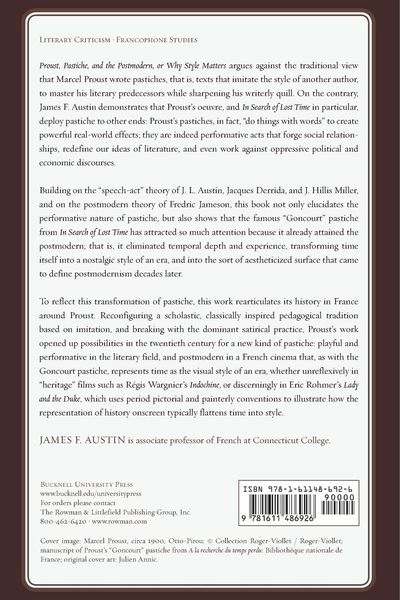 Produktbild: Proust, Pastiche, and the Postmodern or Why Style Matters