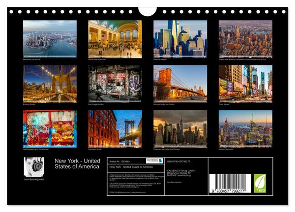 Produktbild: New York - United States of America (Wandkalender 2026 DIN A4 quer), CALVENDO Monatskalender
