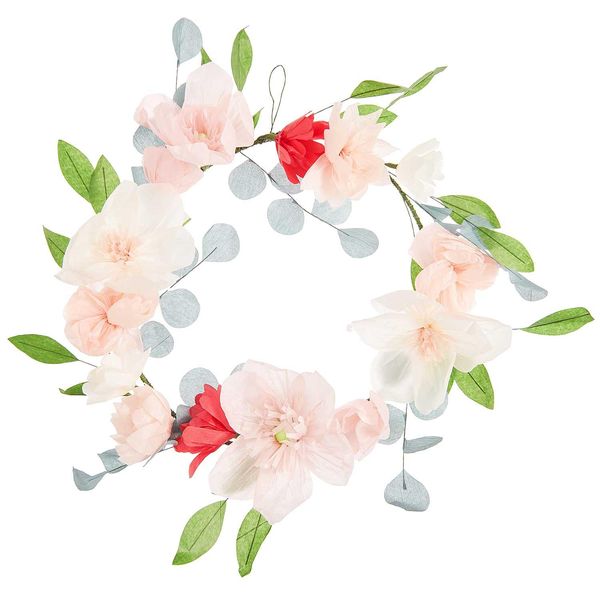 Blütenkranz, Rosé, Papier, Ø=50cm