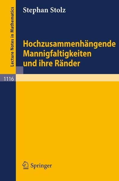 Produktbild: Hochzusammenh&auml;ngende Mannigfaltigkeiten und ihre R&auml;nder