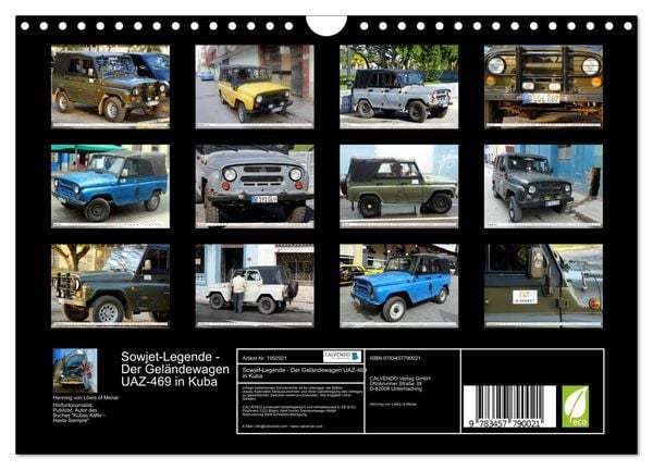 Produktbild: Sowjet-Legende - Der Gel&auml;ndewagen UAZ-469 in Kuba (Wandkalender 2026 DIN A4 quer), CALVENDO Monatskalender