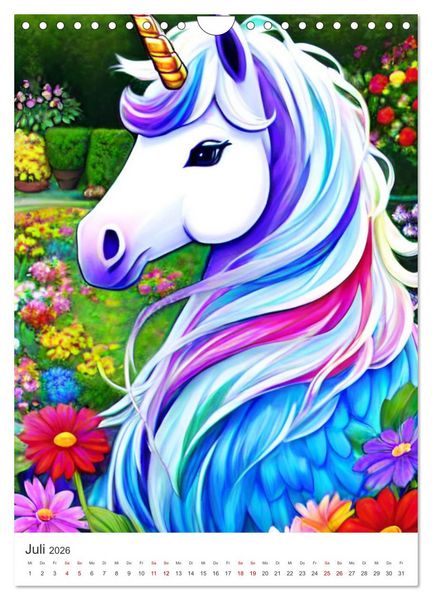 Produktbild: Jeder braucht ein Einhorn in seinem Leben - Bildergeschichte f&uuml;r Kinder (Wandkalender 2026 DIN A4 hoch), CALVENDO Monatskalender