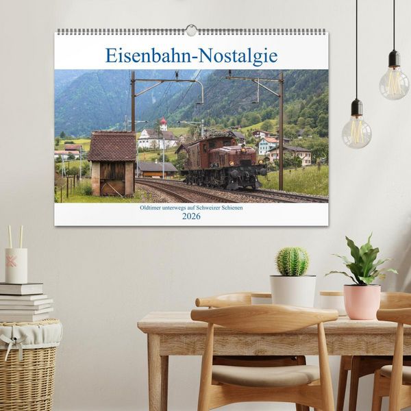 Produktbild: Eisenbahn-Nostalgie - Oldtimer auf Schweizer Schienen (Wandkalender 2026 DIN A2 quer), CALVENDO Monatskalender