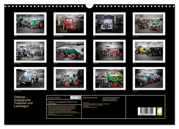 Produktbild: Oldtimer - nostalgische Traktoren und Lastwagen (Wandkalender 2026 DIN A3 quer), CALVENDO Monatskalender