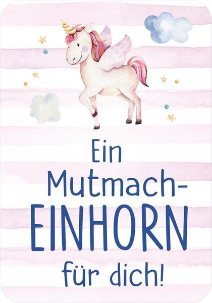 Produktbild: Mutmachkarten &ndash; Einhorn (Aquarelloptik)