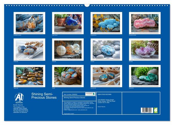 Produktbild: Shining Semi-Precious Stones (Wall Calendar 2026 DIN A2 landscape), CALVENDO 12 Month Wall Calendar