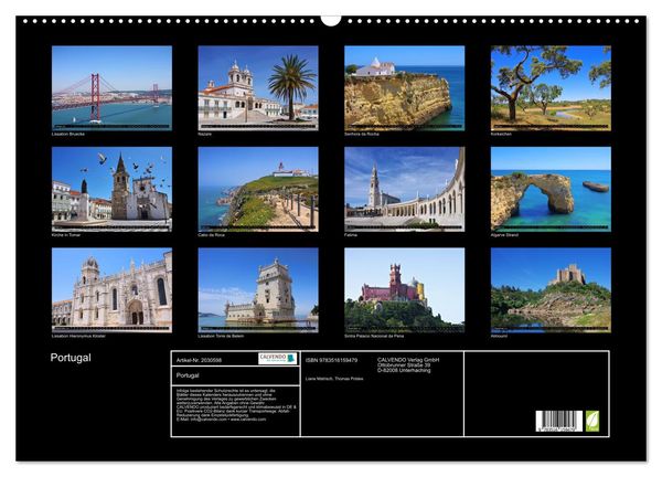 Produktbild: Portugal (Wandkalender 2026 DIN A2 quer), CALVENDO Monatskalender